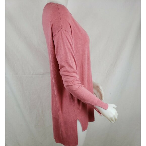 H&M Lightweight Tunic Sweater Womens M Top Rose Pink Drop Shoulder Pullover - Picture 6 of 12